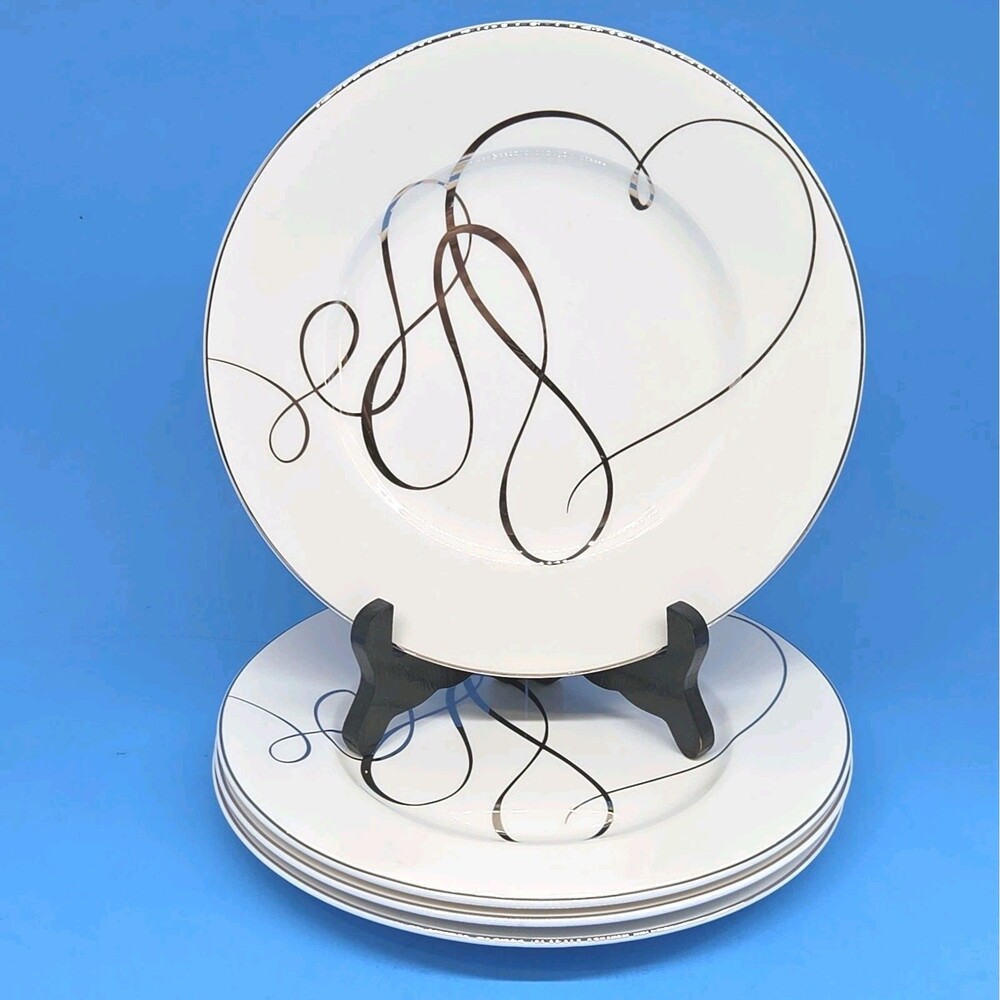 Mikasa Love Story 8 1/2" Salad Plates Set Of 4 pristine condition